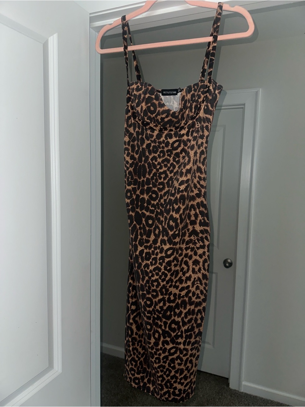 Leopard-Print Slip Midi Dress